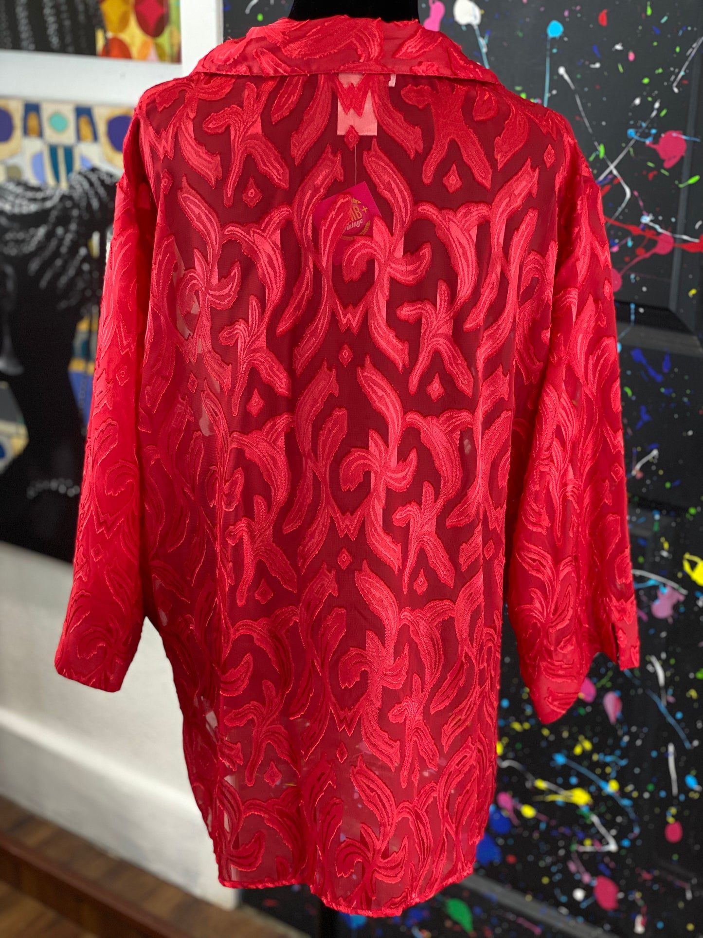 Vintage Short Sleeve Sheer Blouse