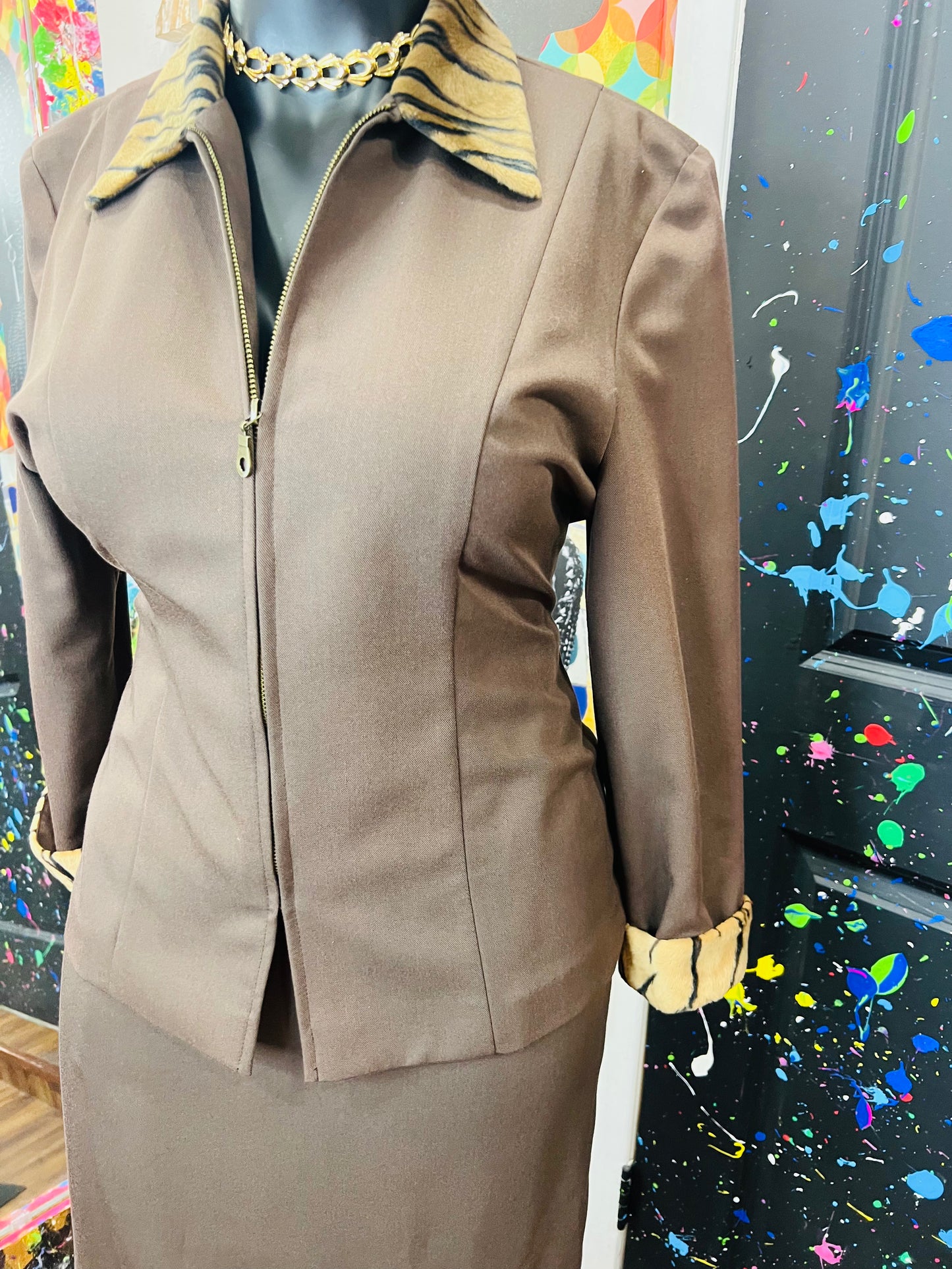 Brown Skirt Set