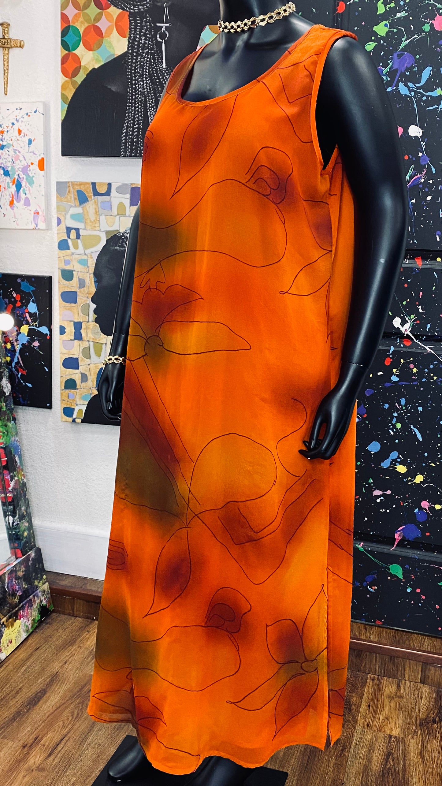 Vintage Orange Dress