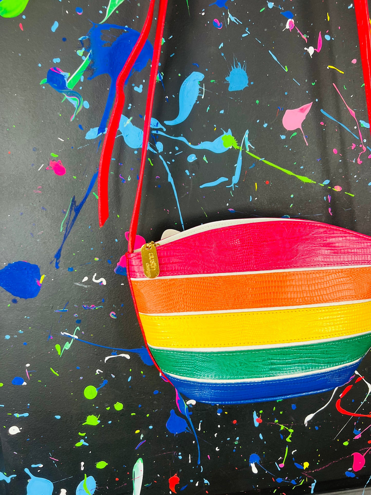 Genuine Leather Rainbow Crossbody
