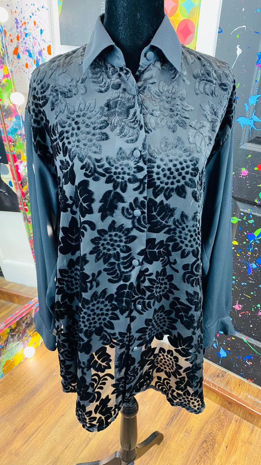 Vintage Black Lace Blouse