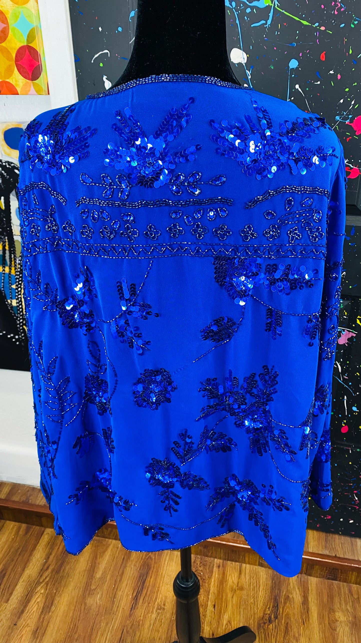 Vintage Sequin Long Sleeve Blazer