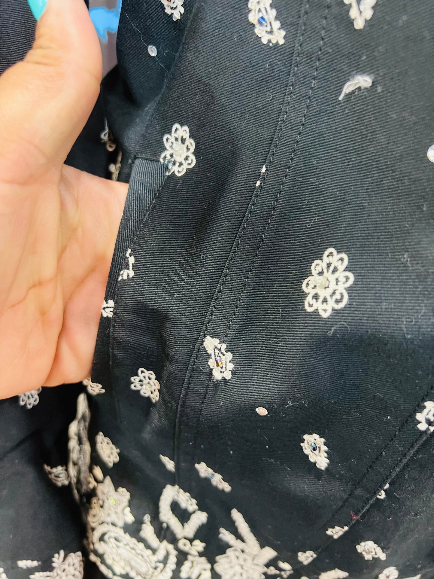 Vintage Denim & Sequin Jacket