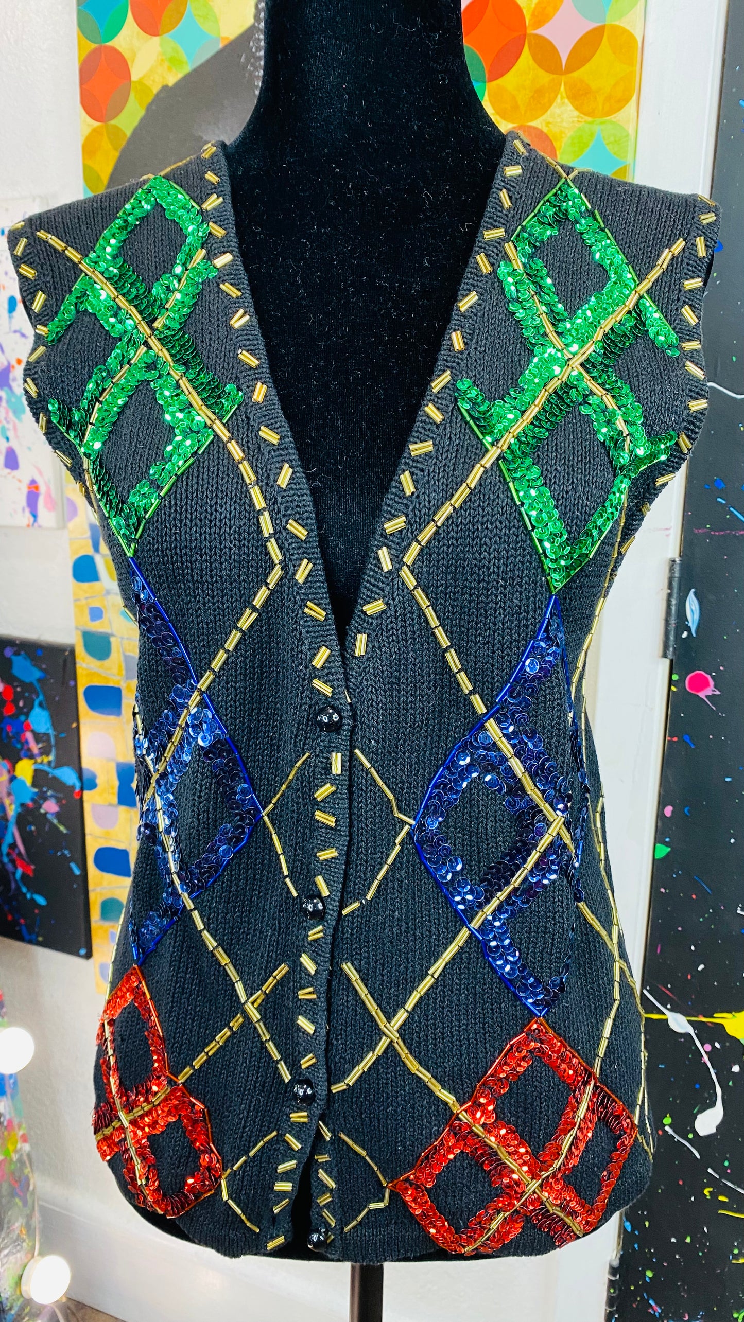Vintage Sequins Vest