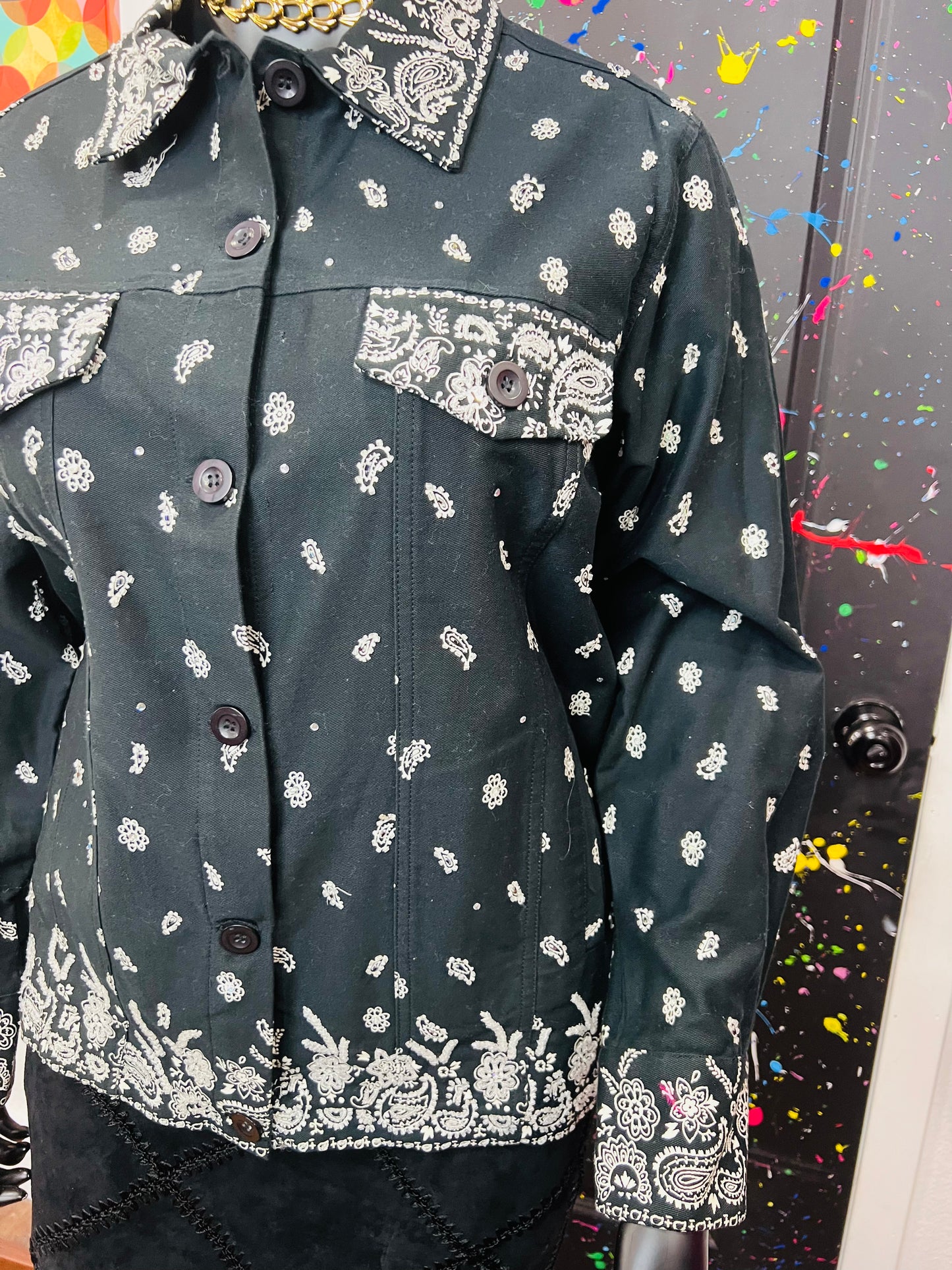 Vintage Denim & Sequin Jacket