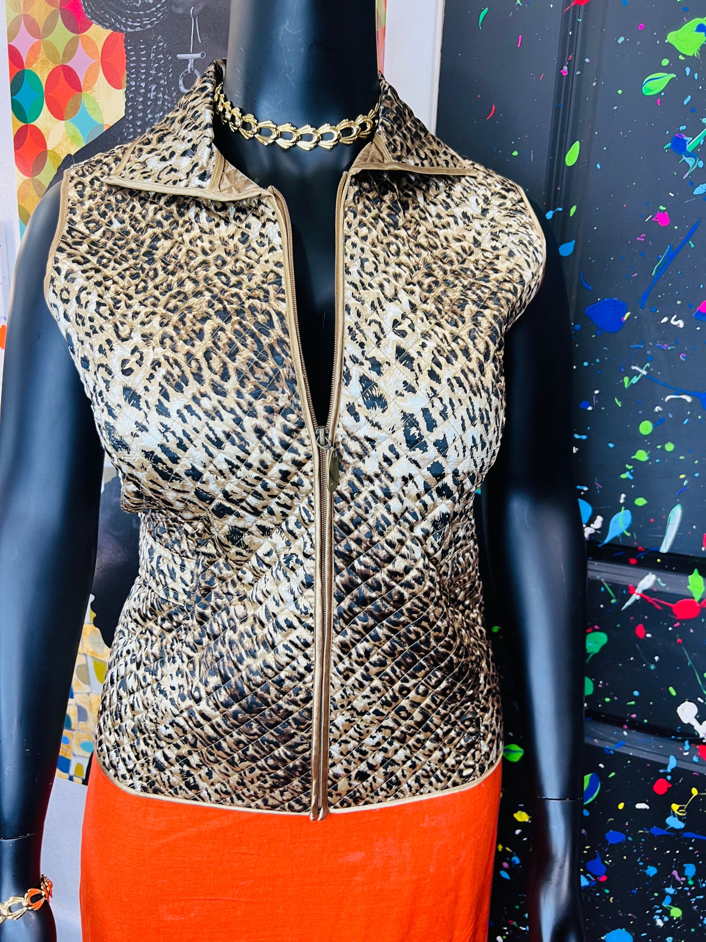 Vintage Cheetah Print Vest