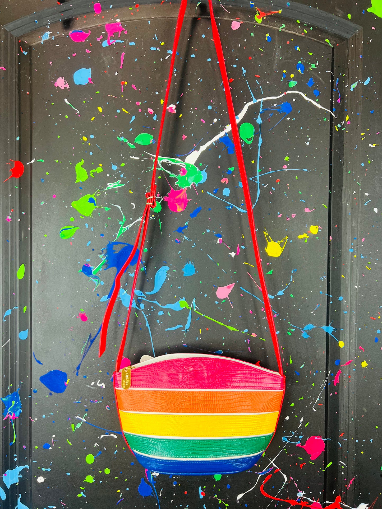 Genuine Leather Rainbow Crossbody