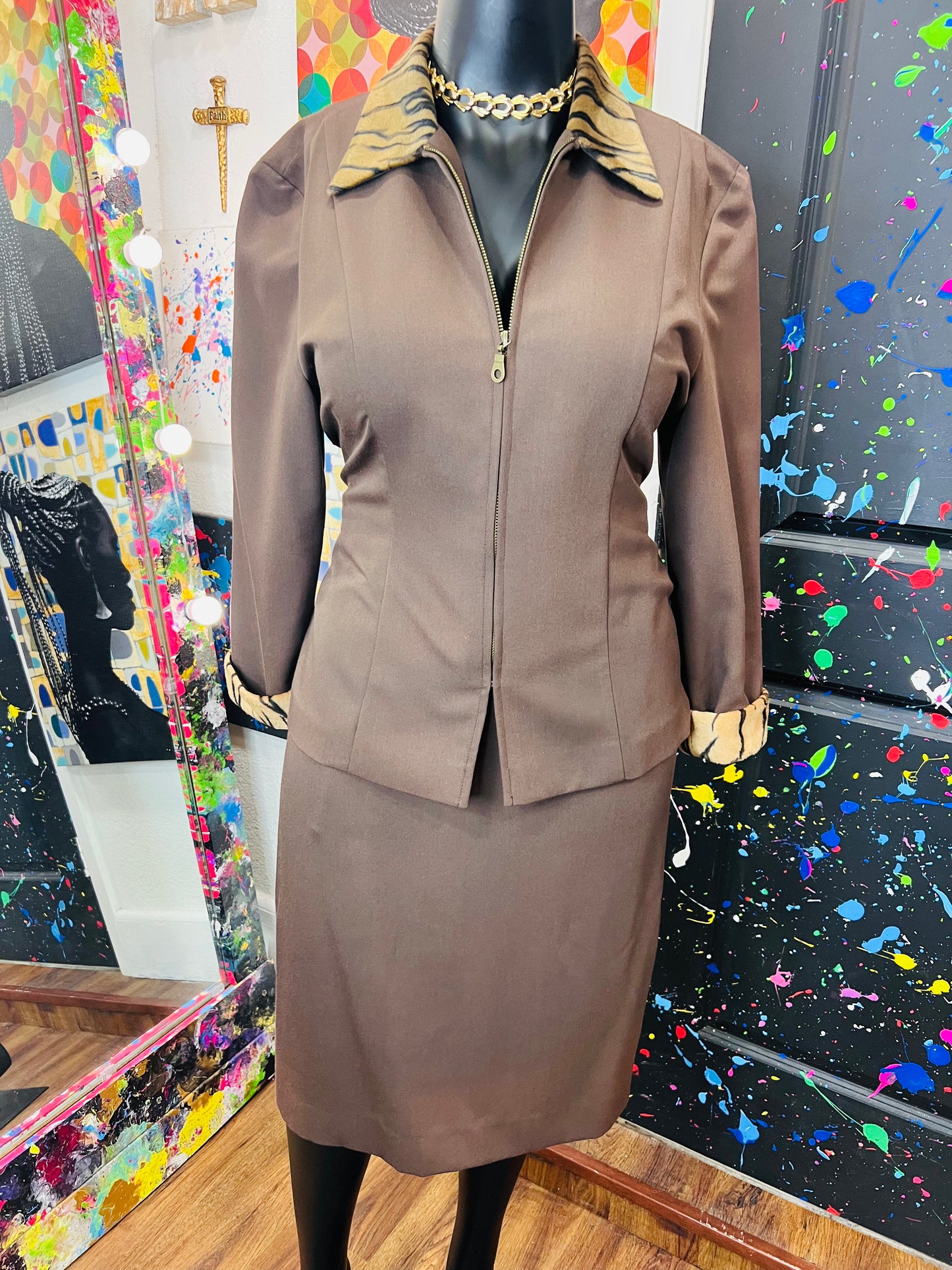 Brown Skirt Set