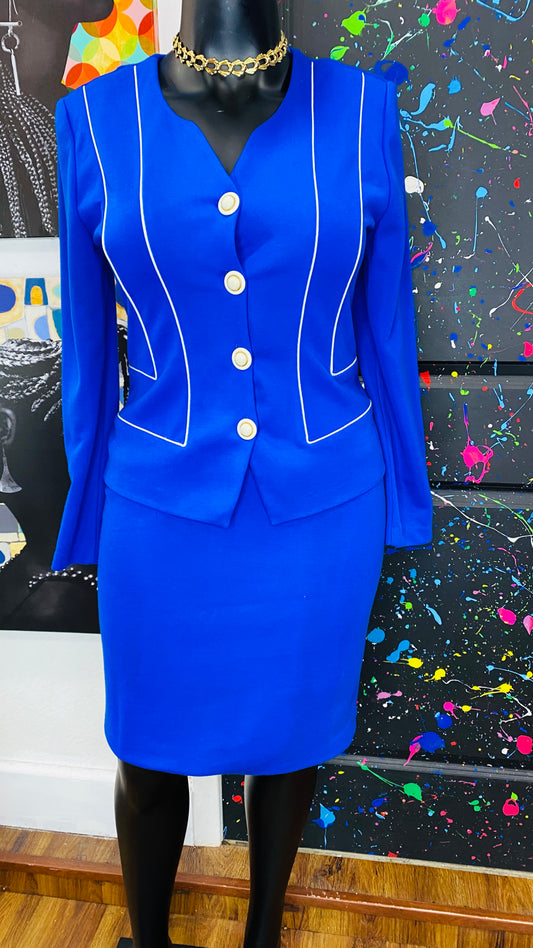 Vintage Blue Skirt Set
