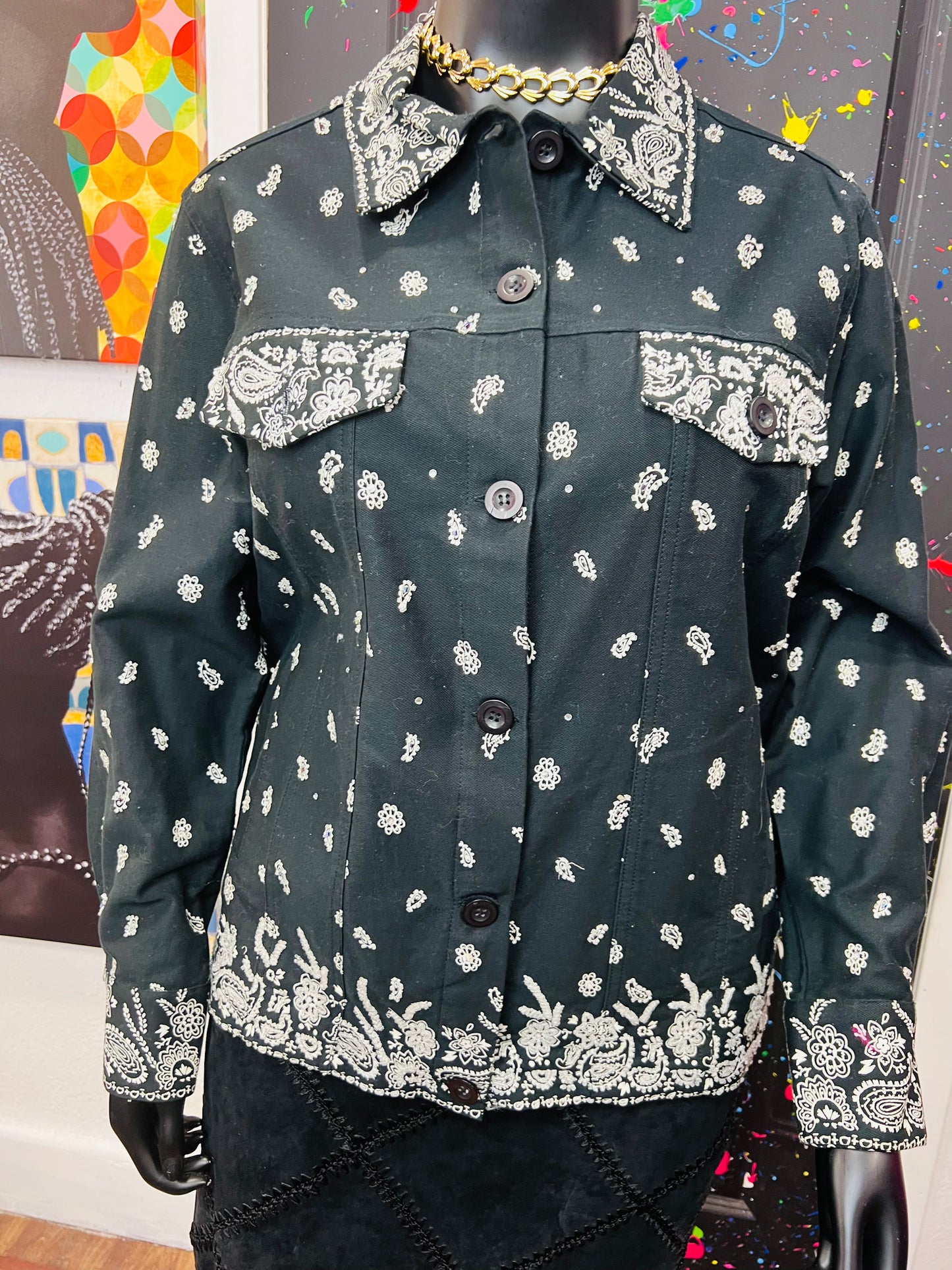 Vintage Denim & Sequin Jacket