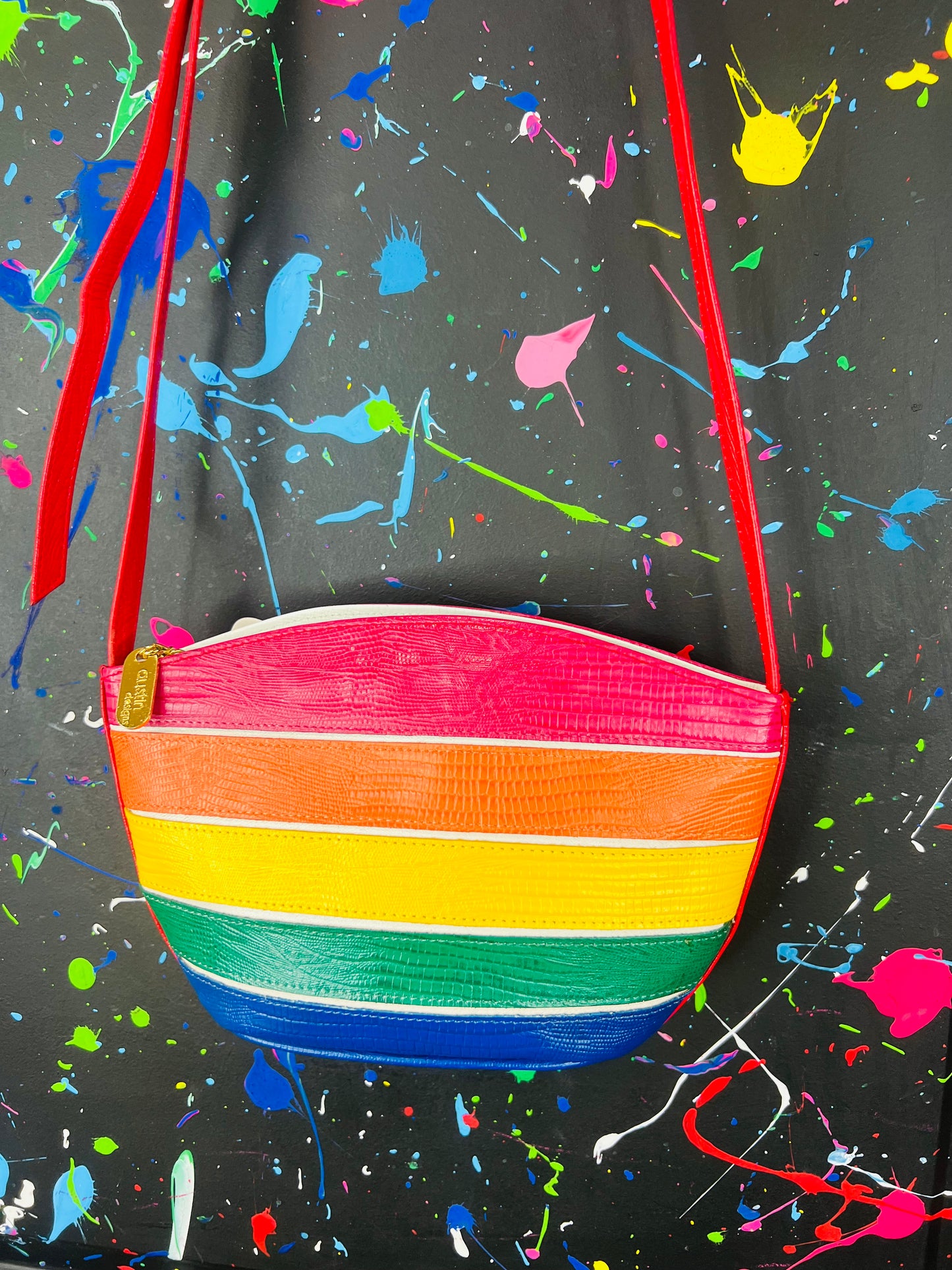 Genuine Leather Rainbow Crossbody