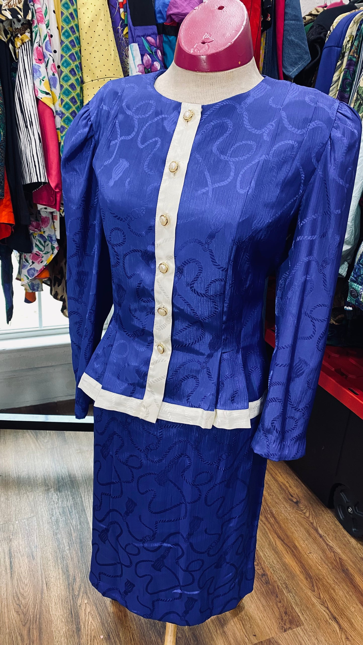Vintage Blue Skirt Set