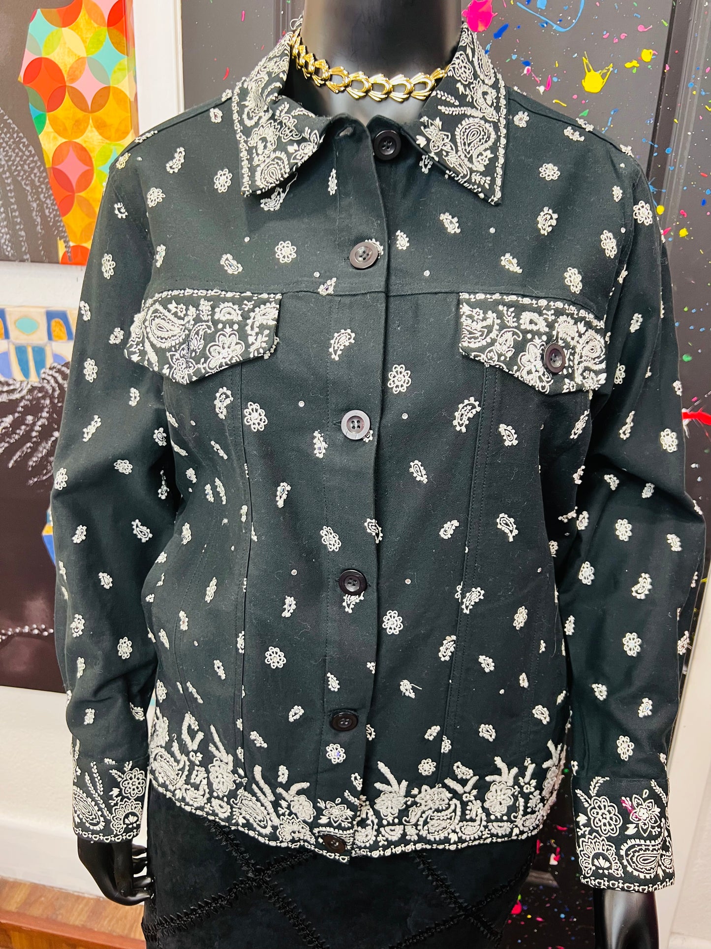 Vintage Denim & Sequin Jacket