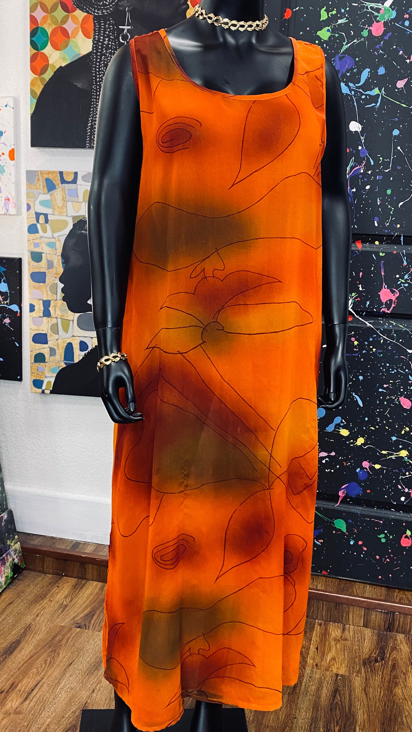 Vintage Orange Dress