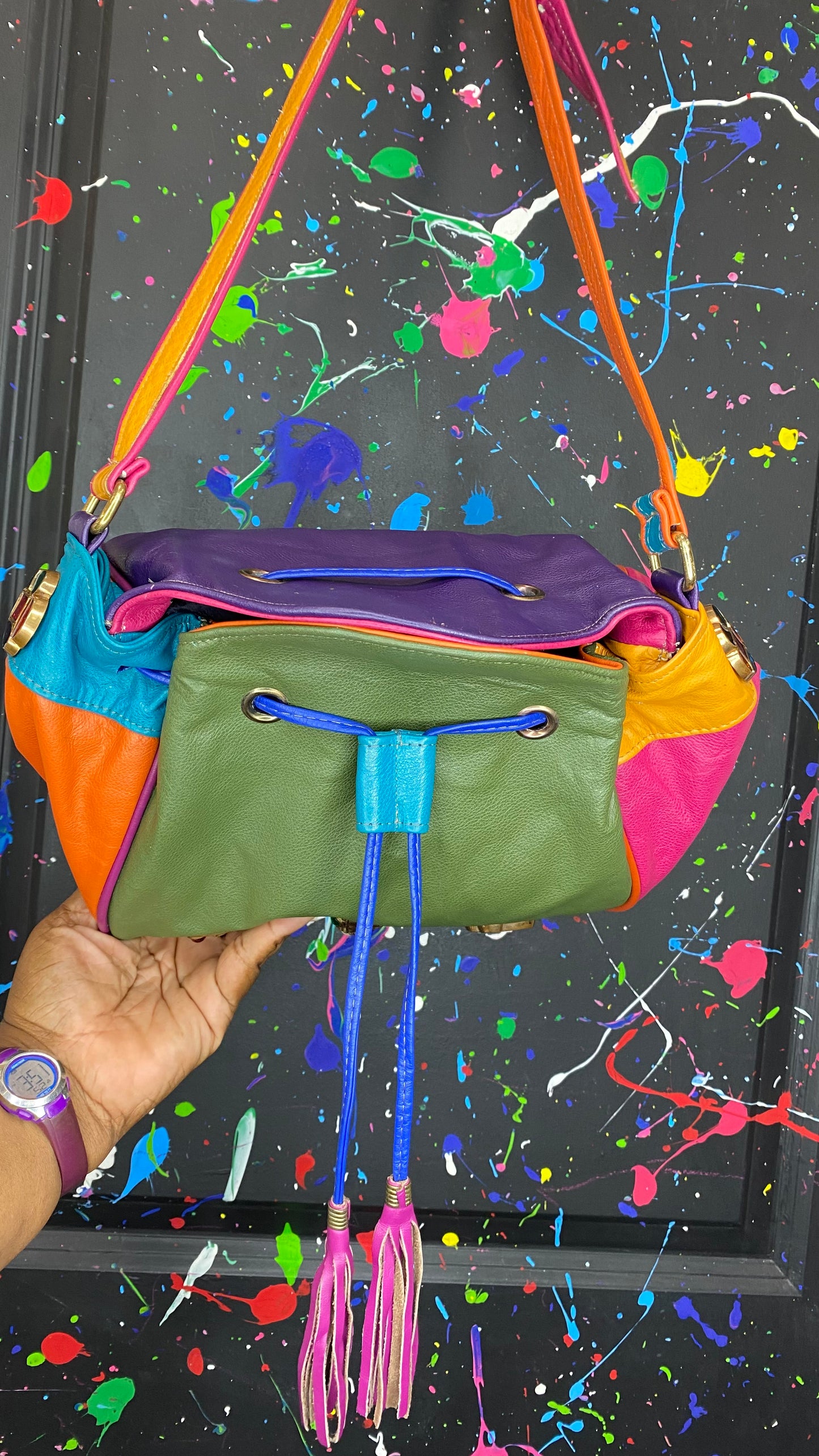 Vintage Jeweled Drawstring Bag