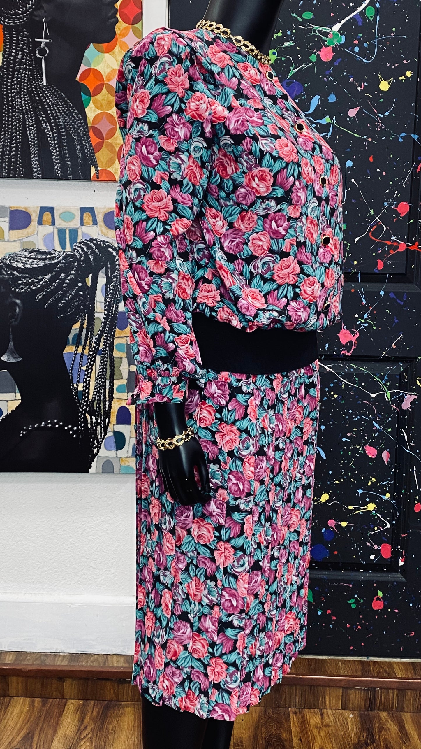 Vintage Floral Skirt Set