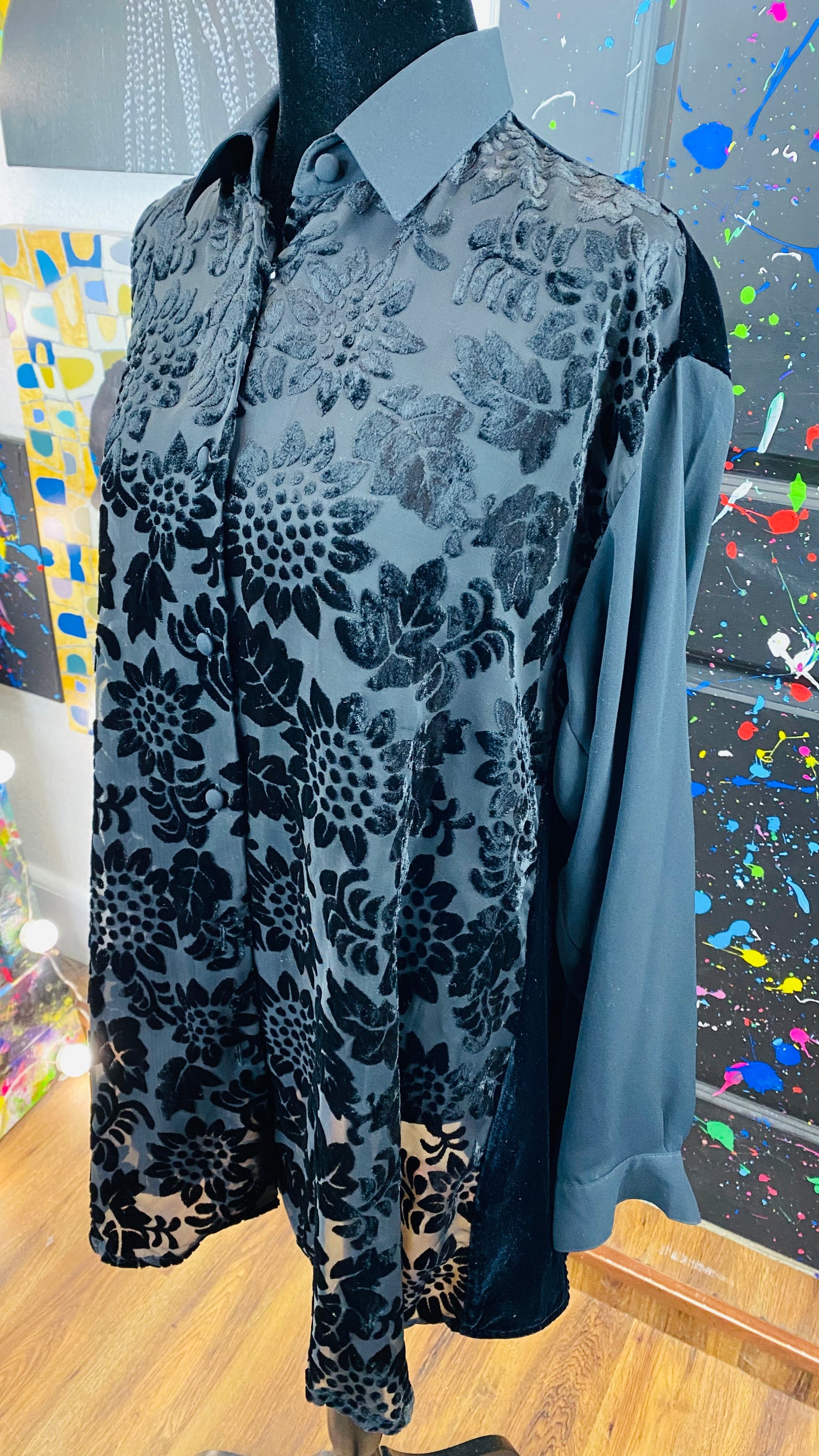 Vintage Black Lace Blouse