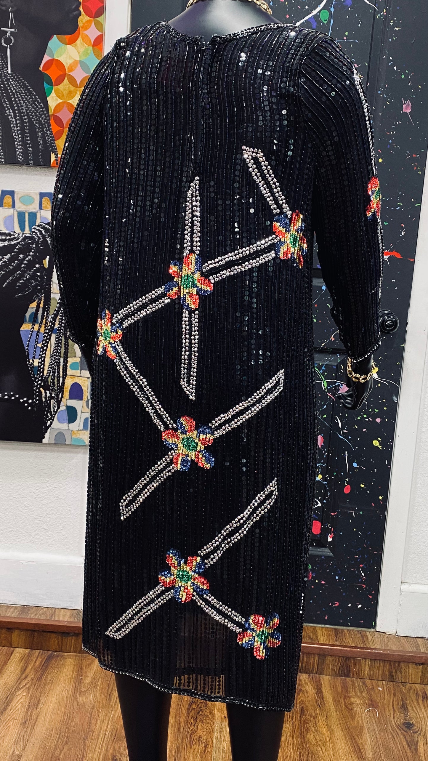 100% Silk Sequin Dress