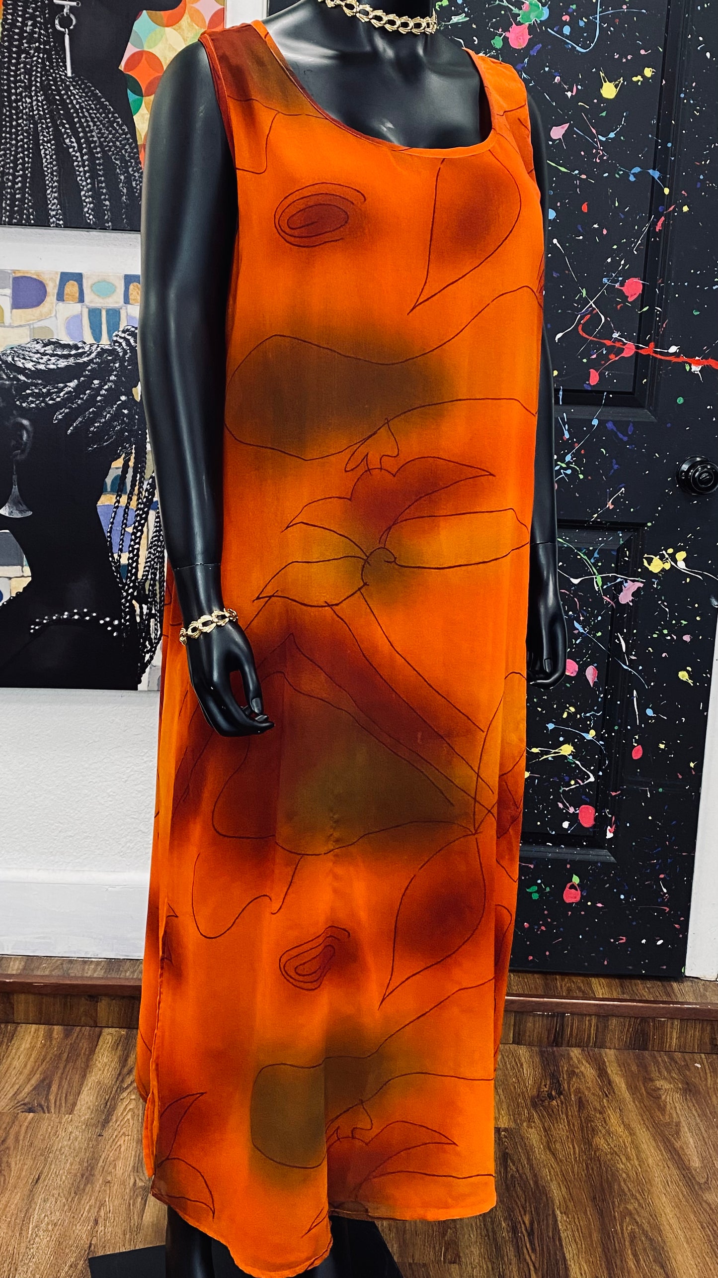 Vintage Orange Dress