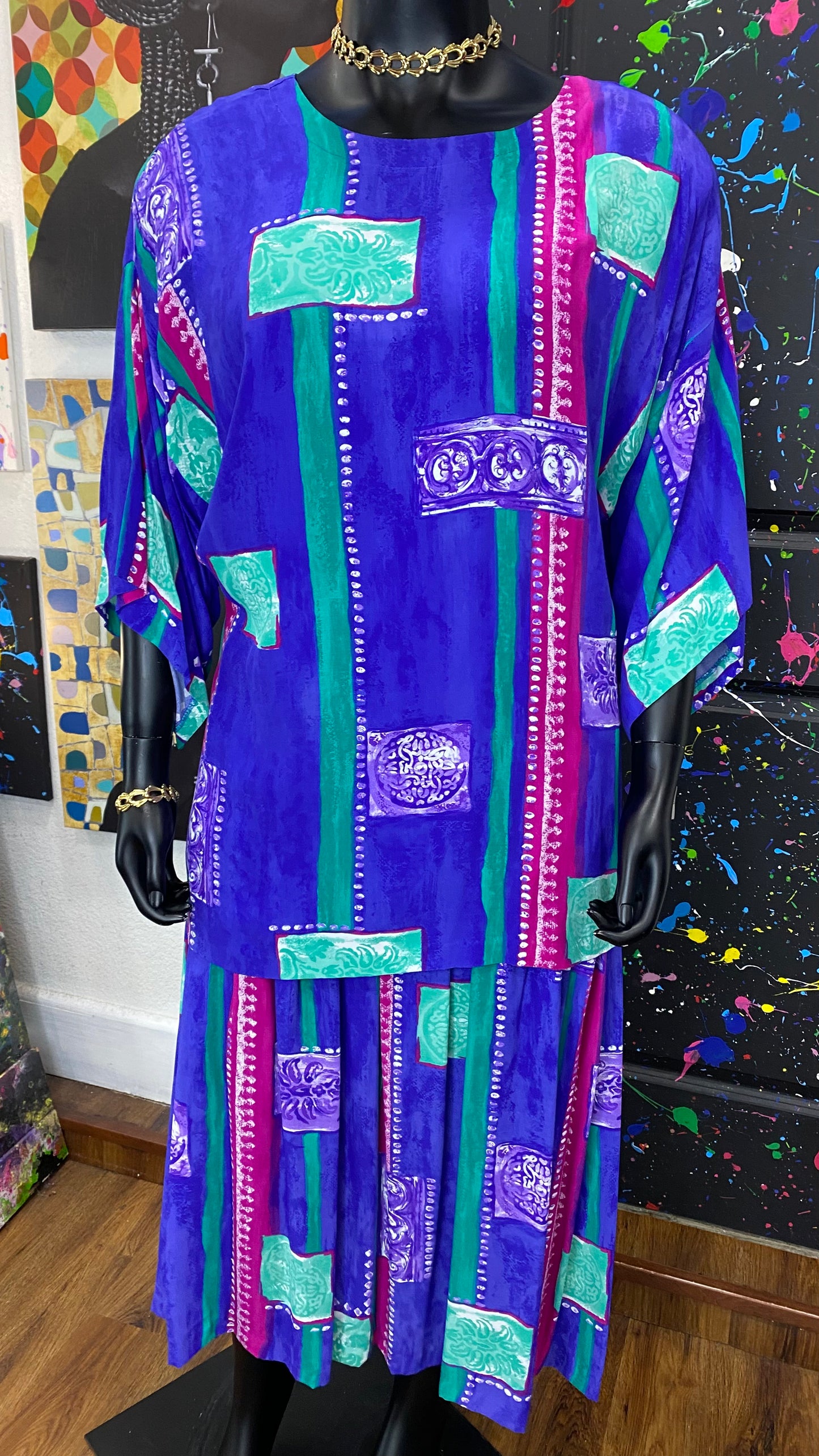 Vintage Purple Dress Set