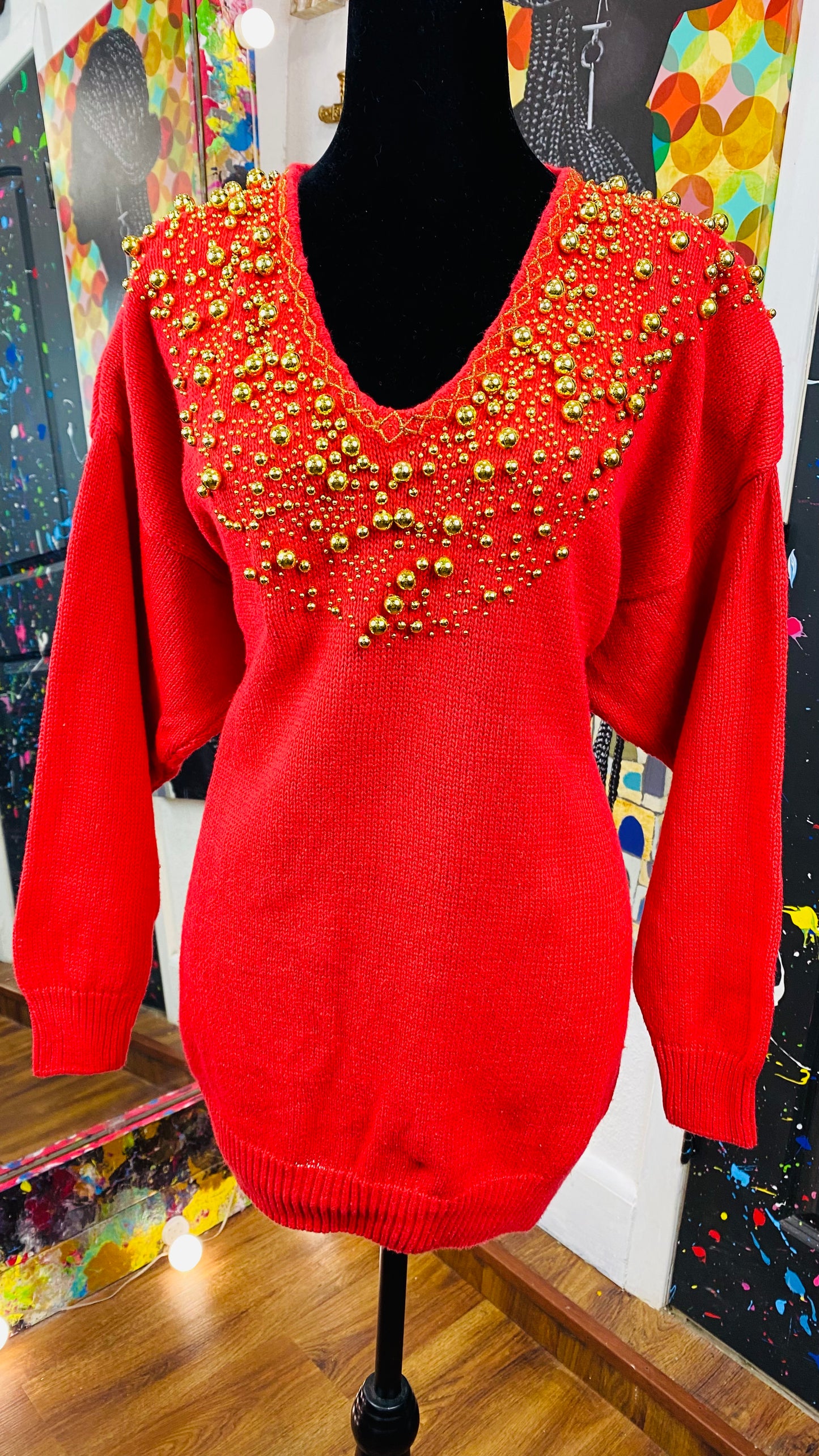 Vintage Jewel Beaded Sweater