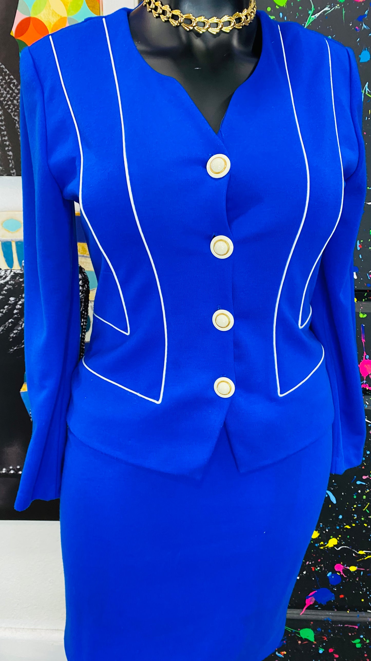 Vintage Blue Skirt Set