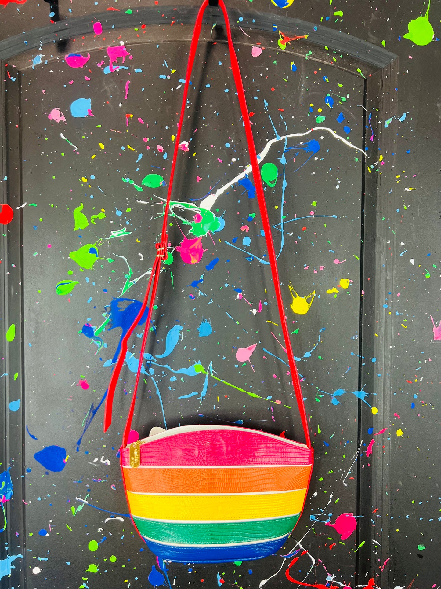 Genuine Leather Rainbow Crossbody