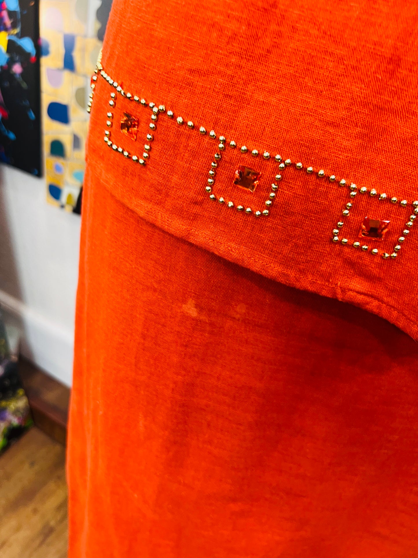 Vintage Orange Skirt Set