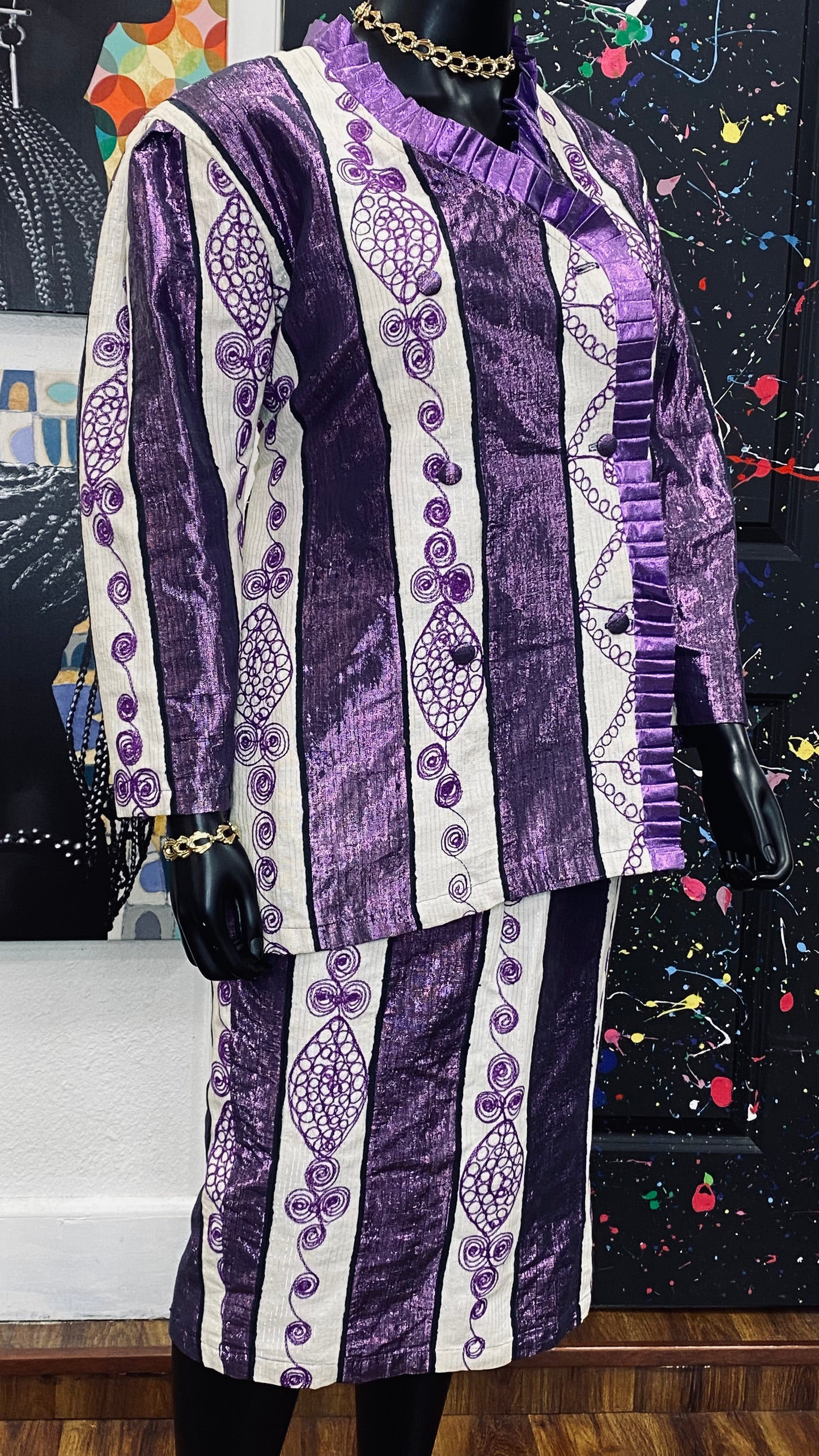 Vintage Purple Skirt Set