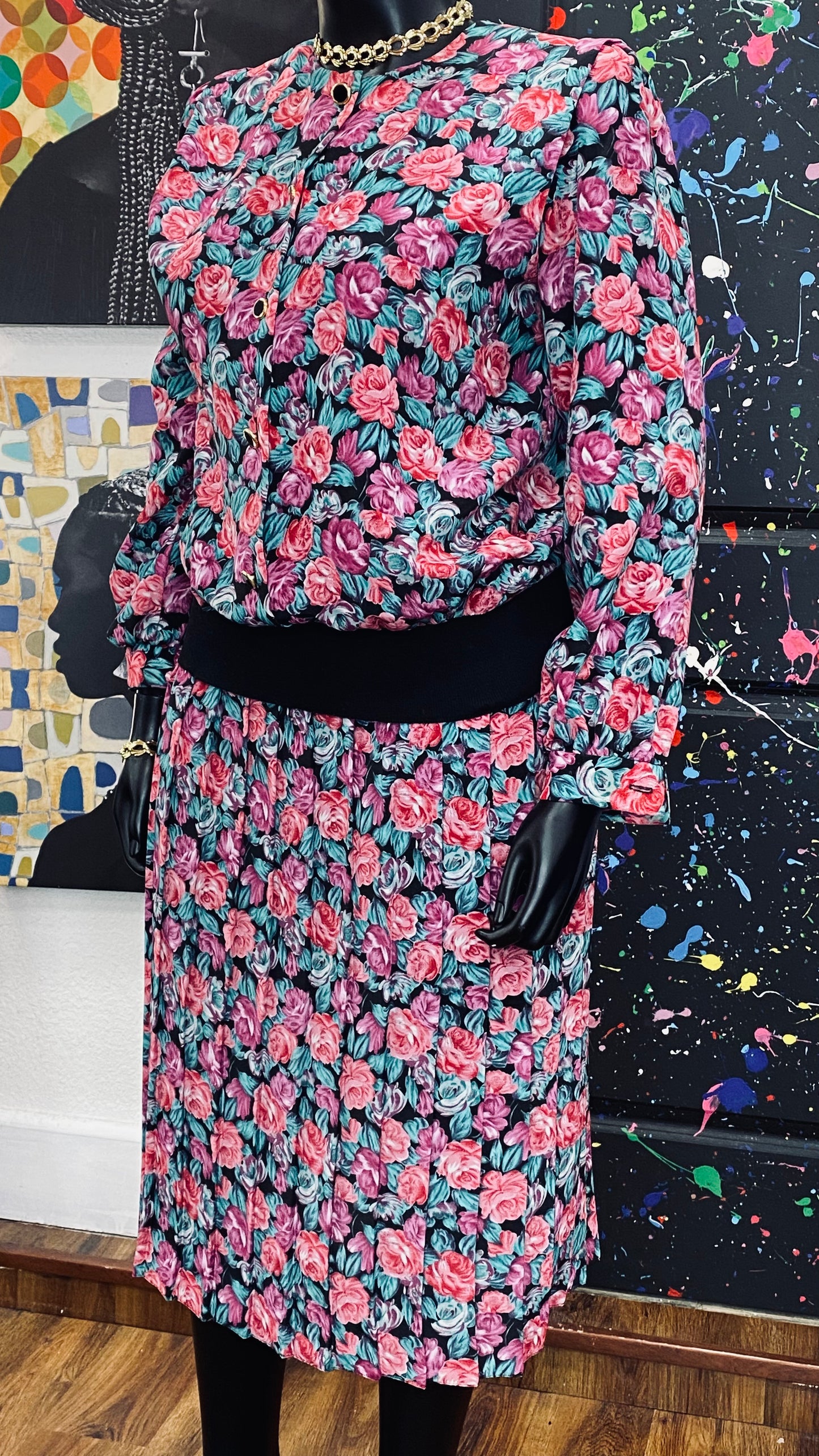 Vintage Floral Skirt Set