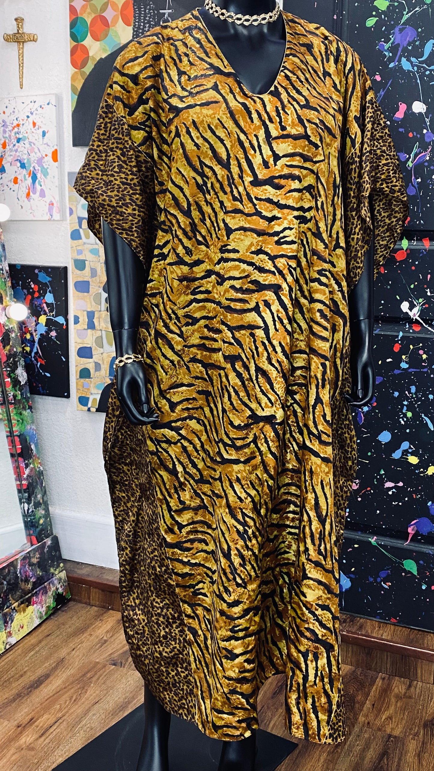 Vintage Cheetah Print Kaftan