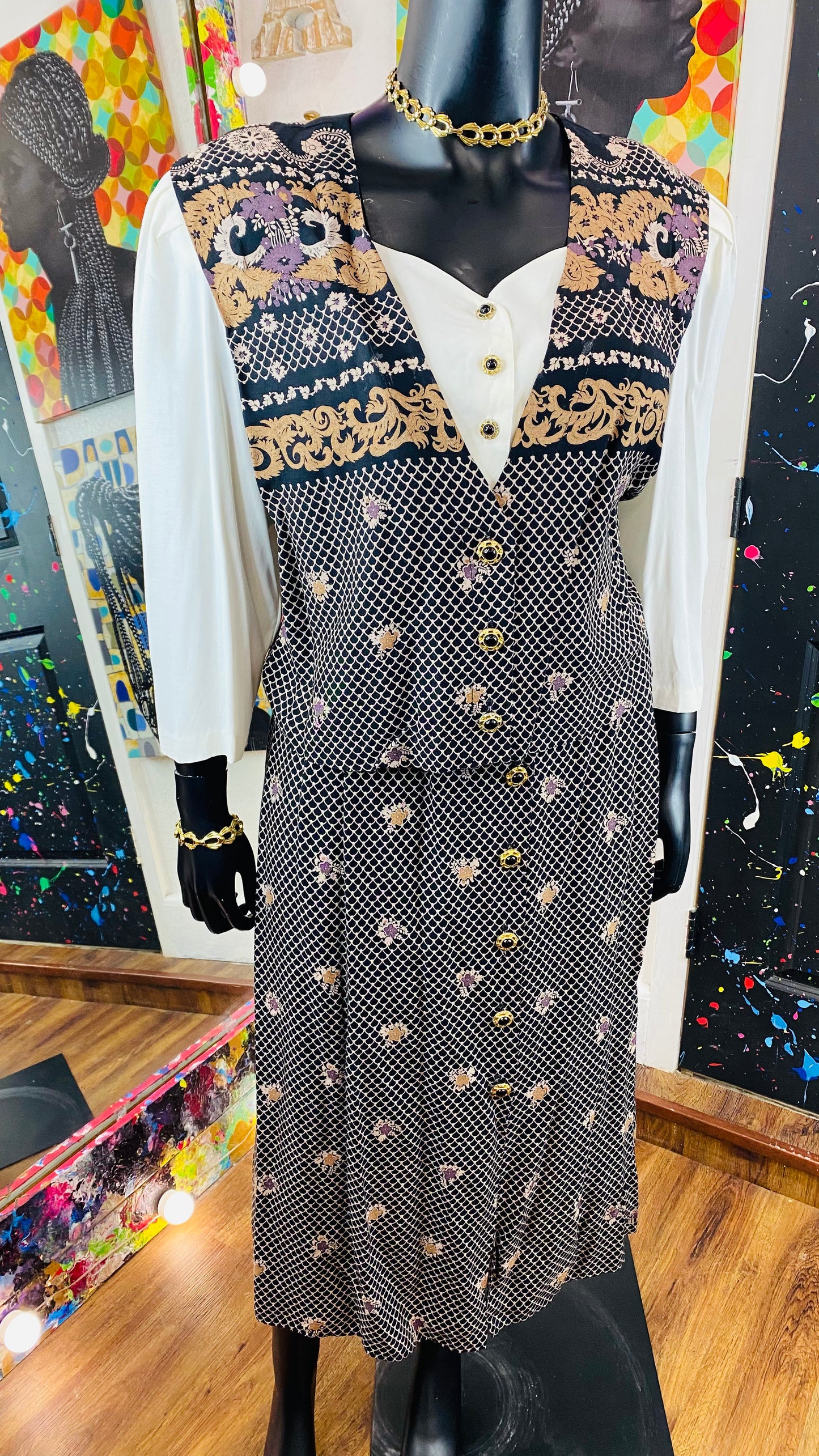 Vintage 2 Piece Skirt Set