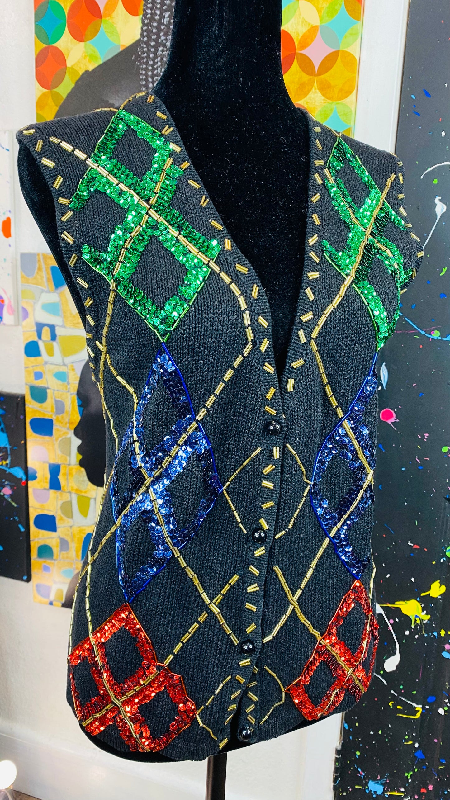 Vintage Sequins Vest