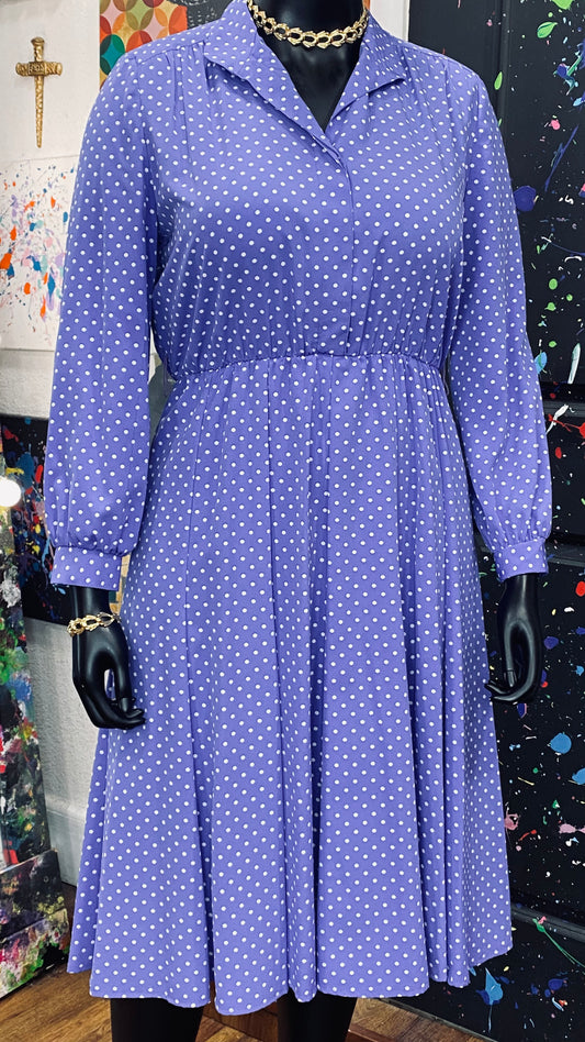 Vintage Blue Polka Dot Dress