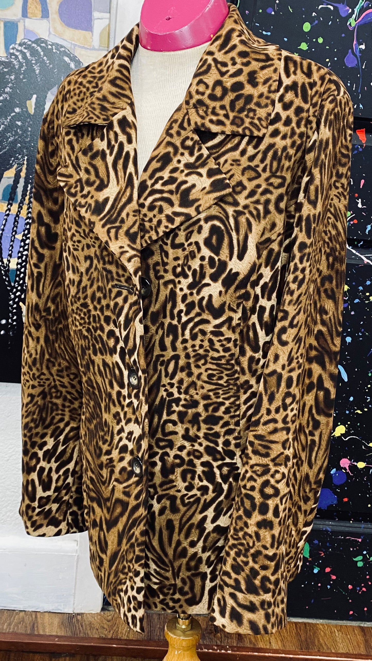 Vintage Animal Print Blazer