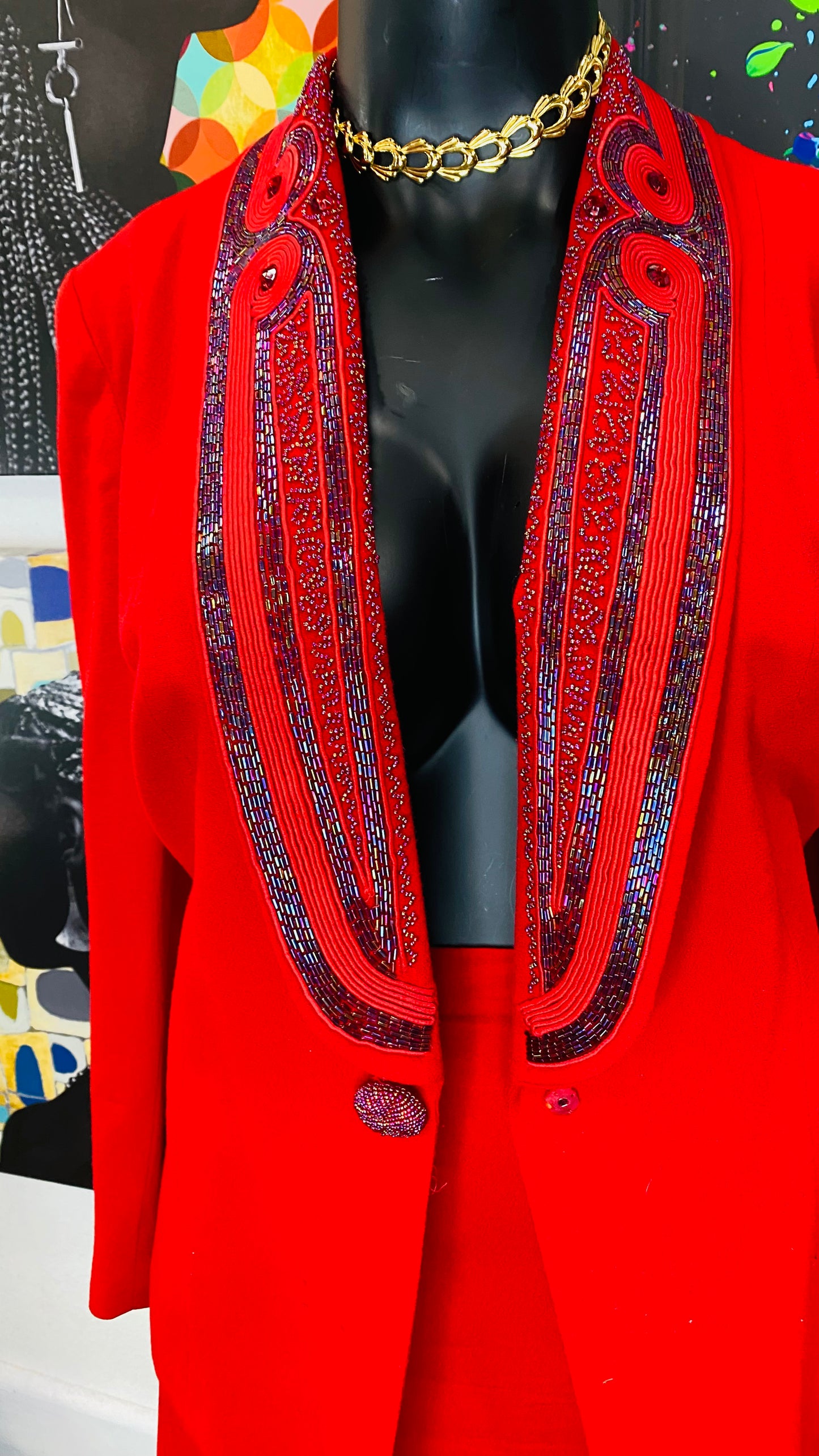 Vintage Red Skirt Set