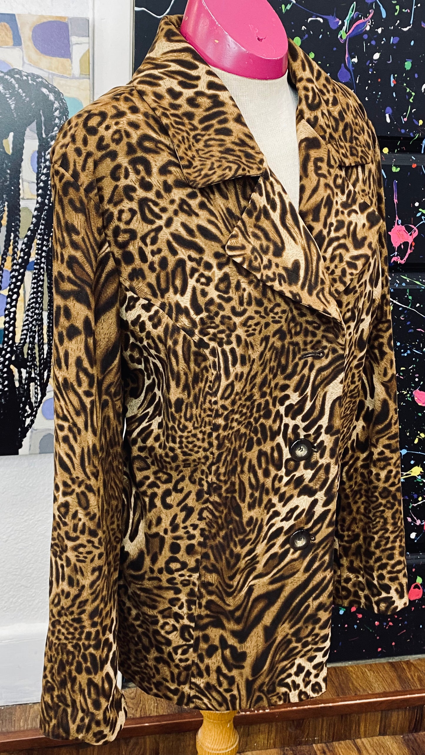 Vintage Animal Print Blazer