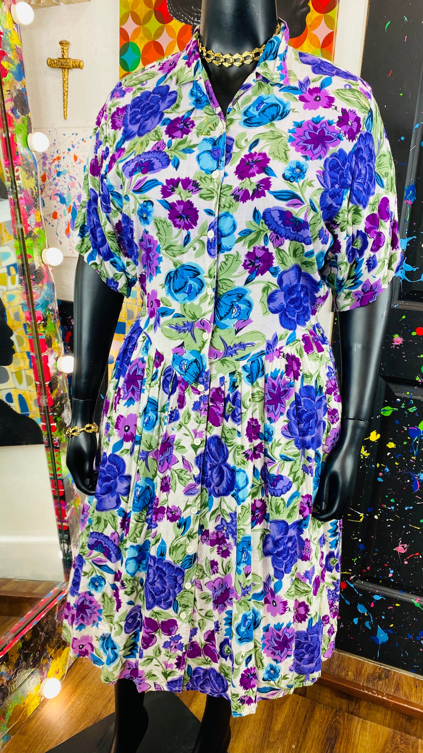 Vintage Short Sleeve Dress
