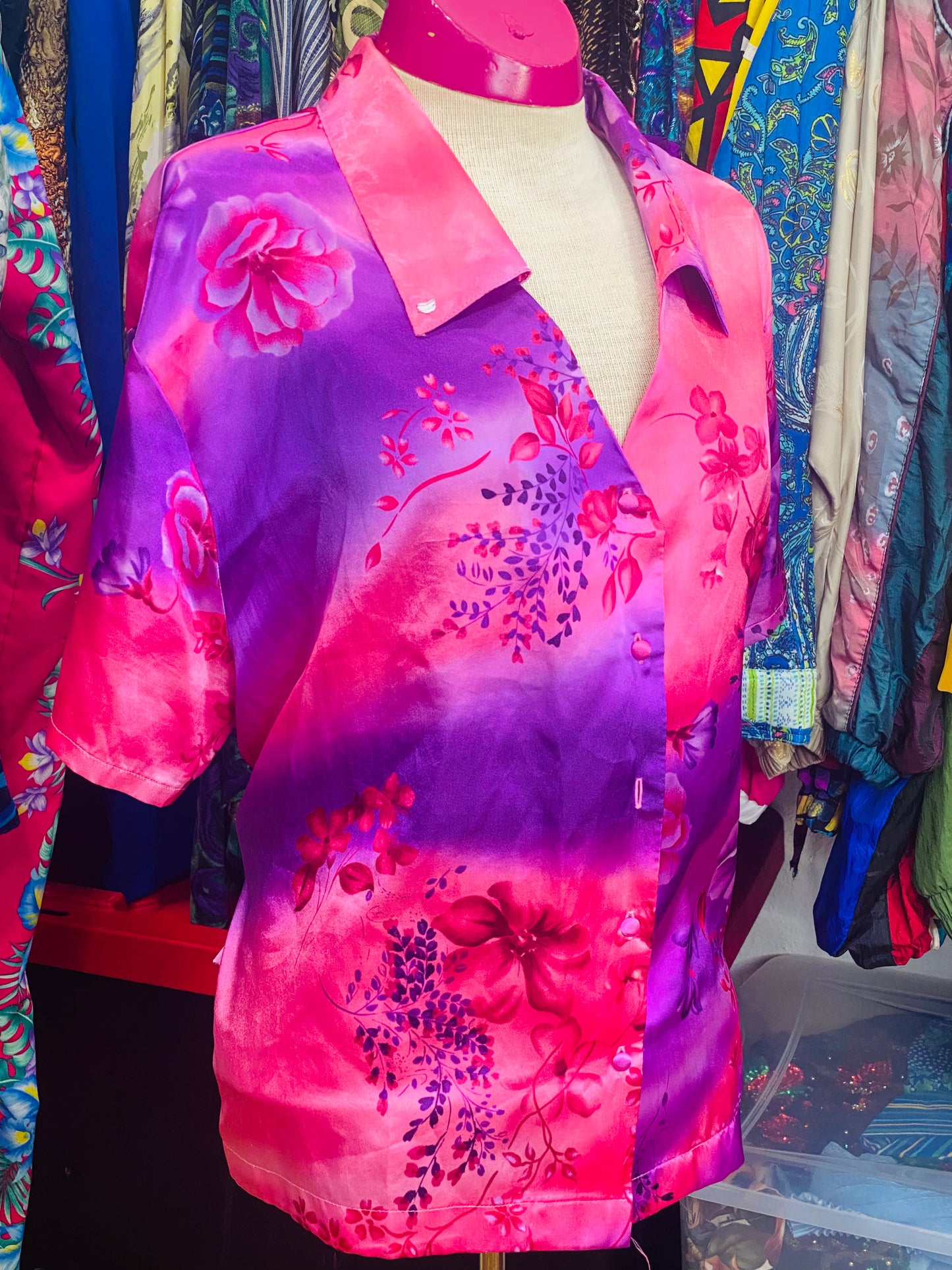 Vintage Pink and Purple Blouse