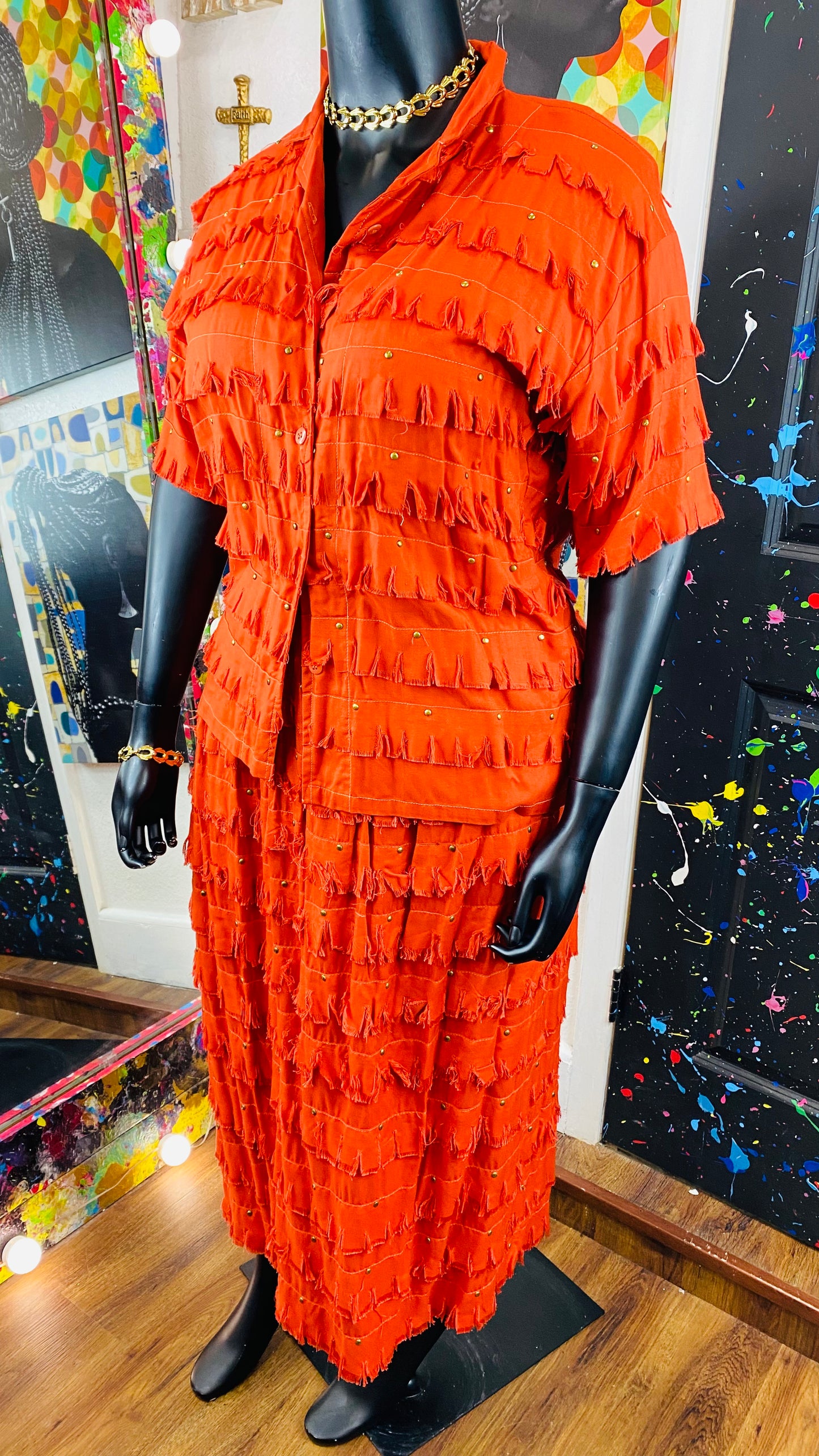 Vintage 2 piece skirt set