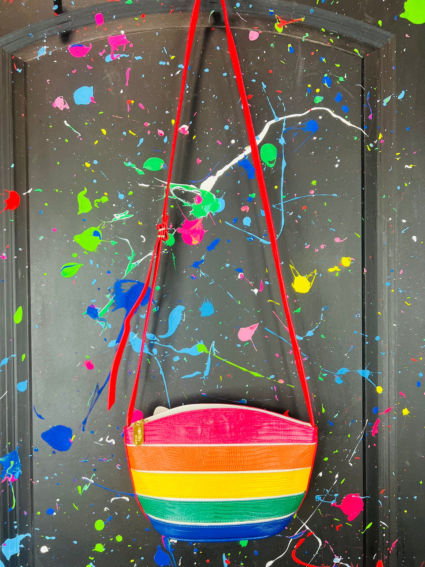 Genuine Leather Rainbow Crossbody