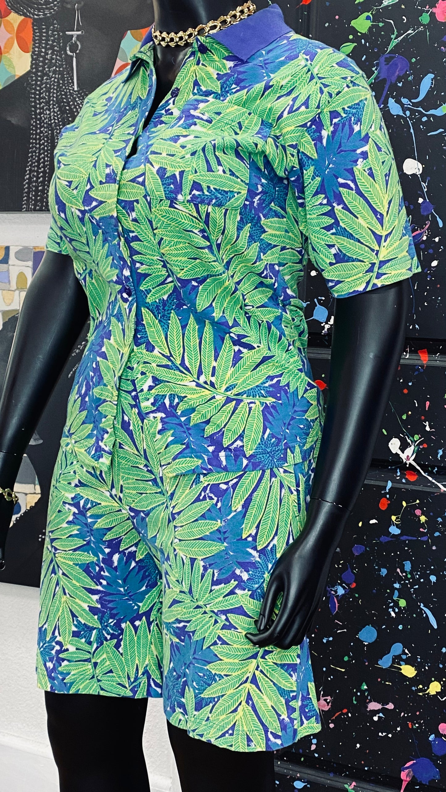 Vintage Tropical Shorts Set