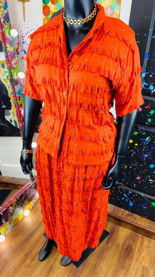 Vintage 2 piece skirt set