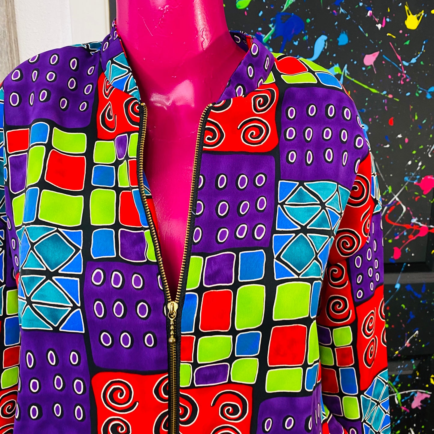 Vintage Retro Print Bomber