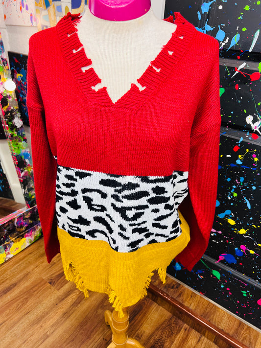 Modern Distressed Sweater- New w/out Tags (16)