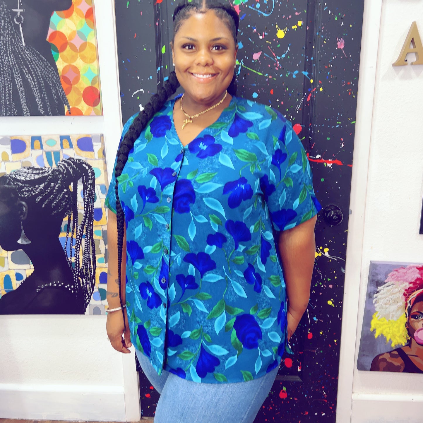 Vintage Floral Blouse