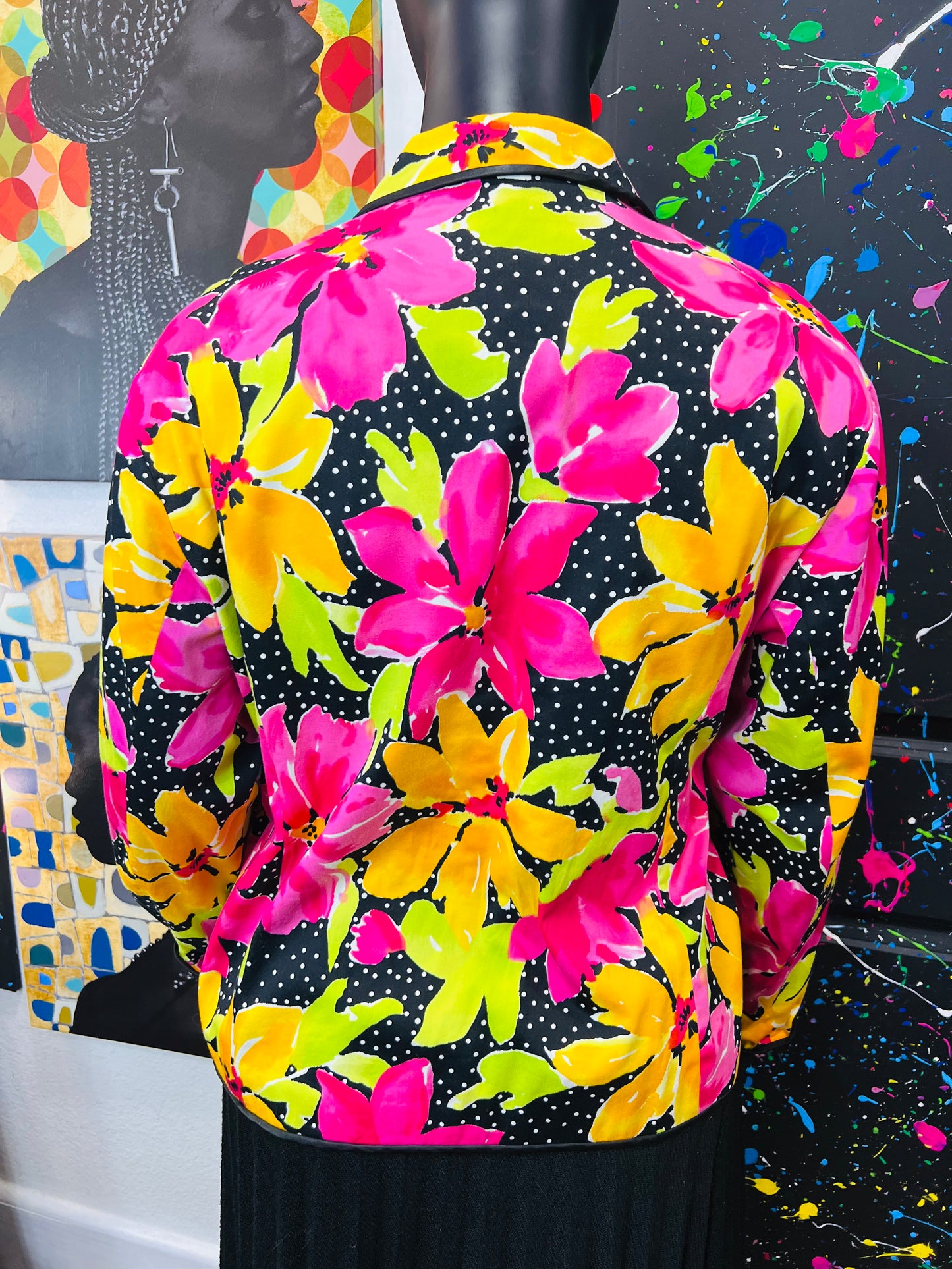 Vintage Floral & Polka Dot Jacket