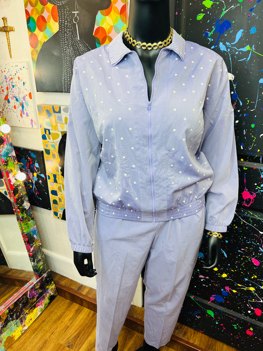 Vintage Purple Polka Dot Pants Set (16)