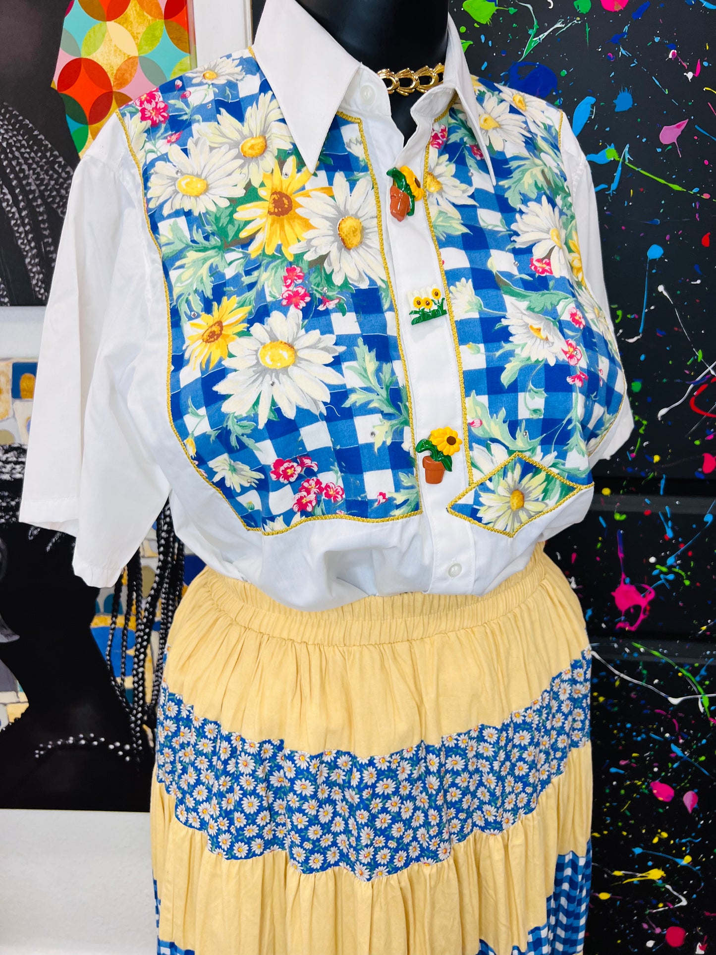 Vintage Daisy Skirt Set