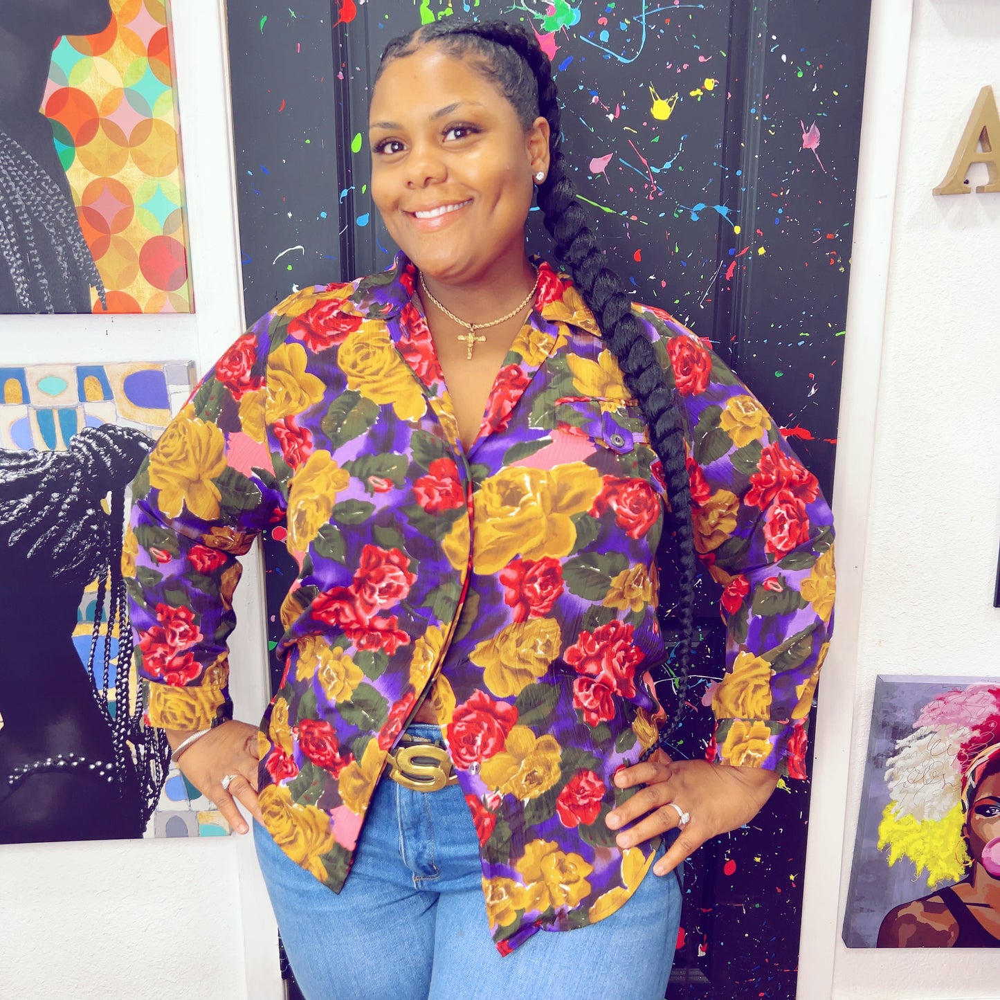 Vintage Floral Blouse
